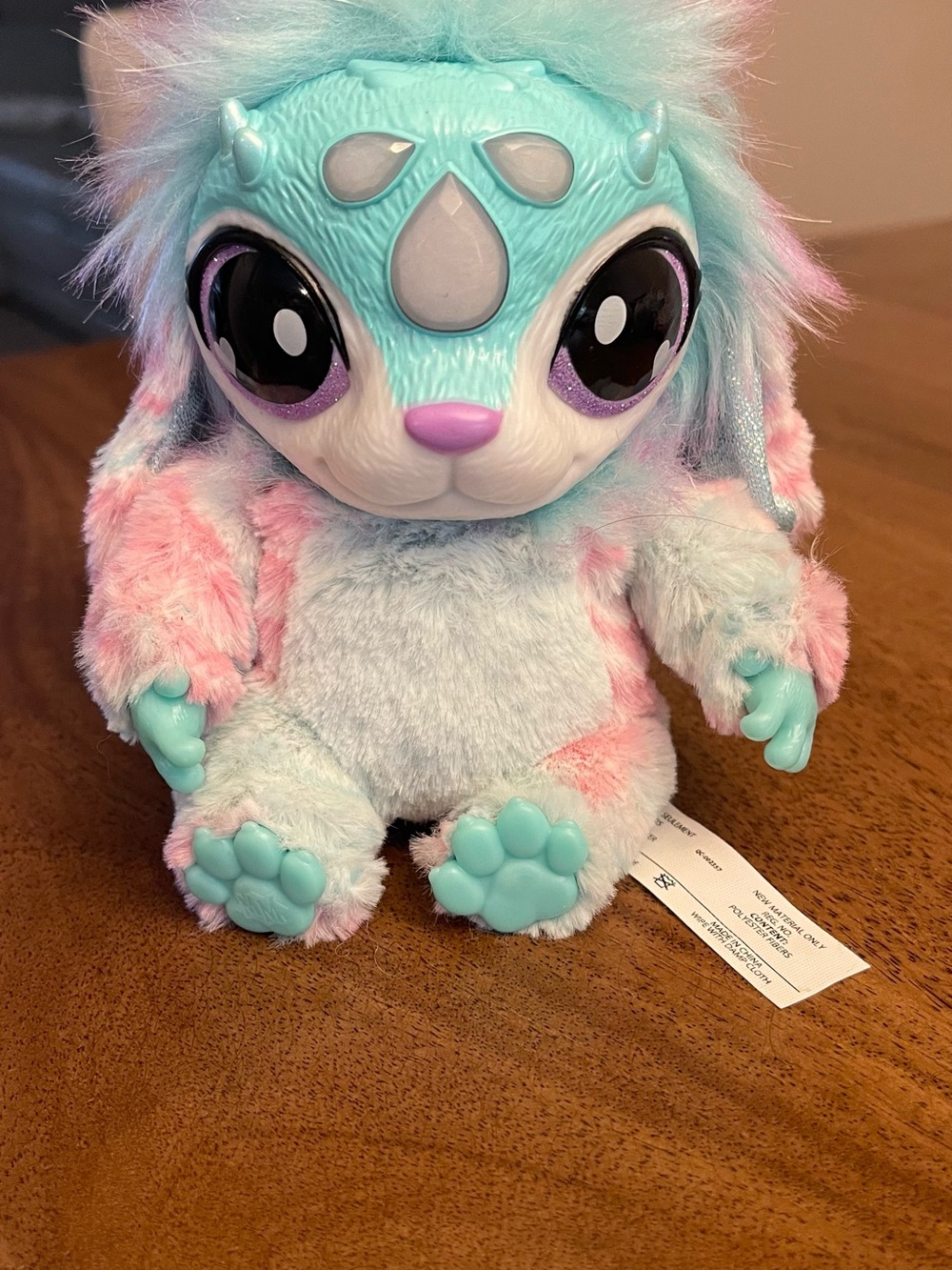 Plush Fantasy Small Pet Toy - Aqua & Pink Plush Creature
